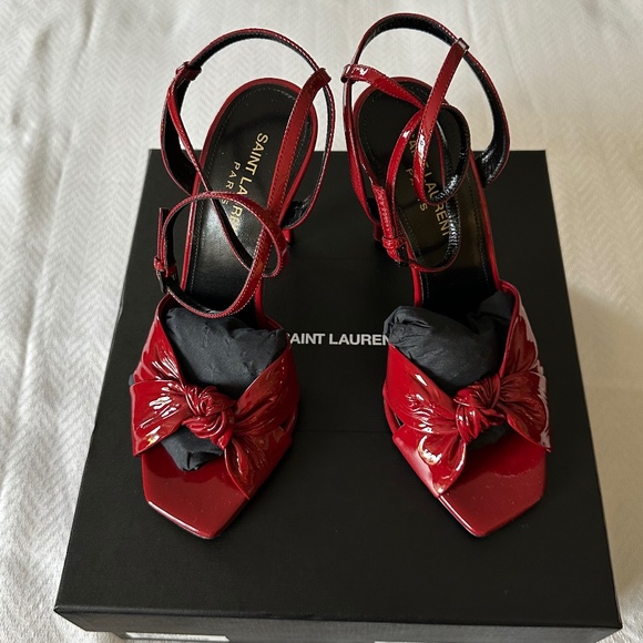 Saint Laurent Vernice Baltimora High Heeled Sandal, Hot Red, 37 - Picture 4 of 16